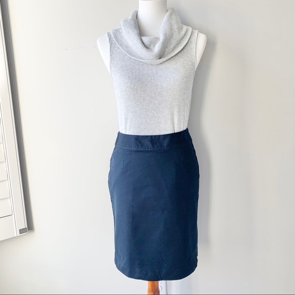 Banana Republic Navy Cotton Cotton Skirt Size 4